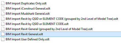 CostX BIM Import Template