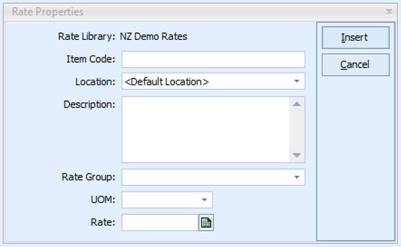 CostX Rate Properties