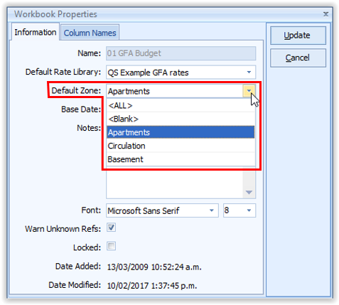 Zone filter function