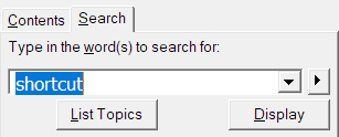 Type into the search field Shortcut