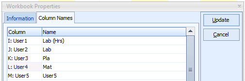 user columns from within the workbook properties
