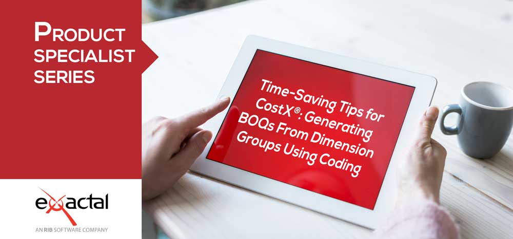 iTWO costX Generating BOQs From Dimension Groups Using Coding