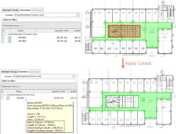 iTWO costX Consultant Series Dimension Cutouts