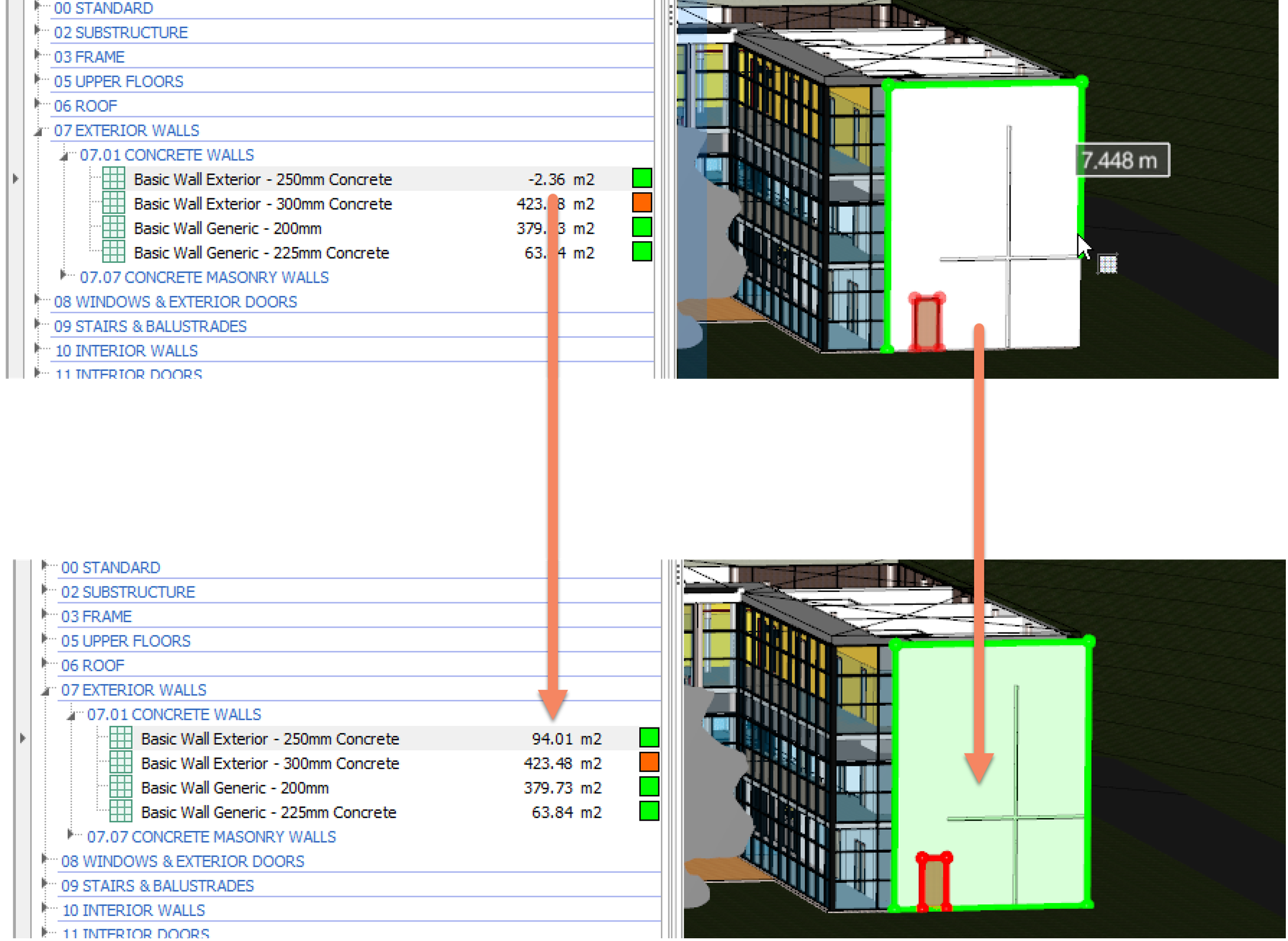 iTWO costX 3D Measure Mode Area
