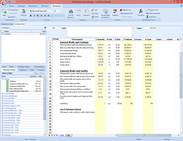 Shopfitting & Interiors Estimating Workbook